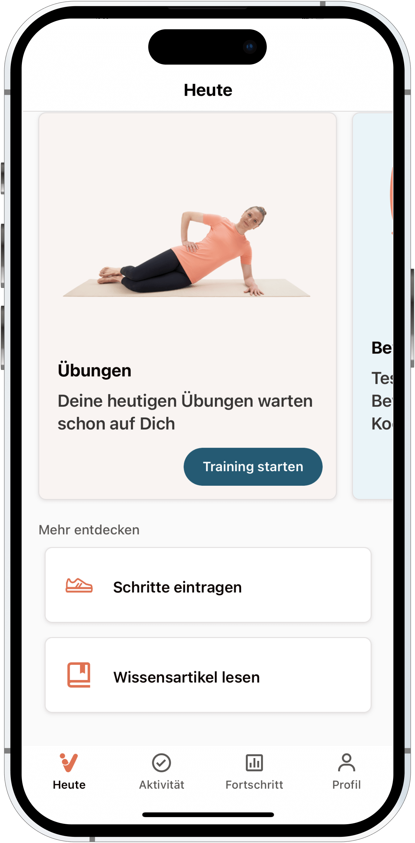 Einstieg über die Heute-Seite